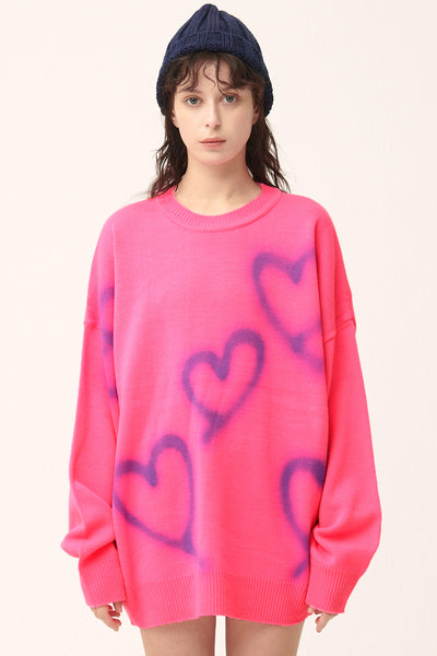 storets.com [NEW] Raya Heart Printed SweaterDress