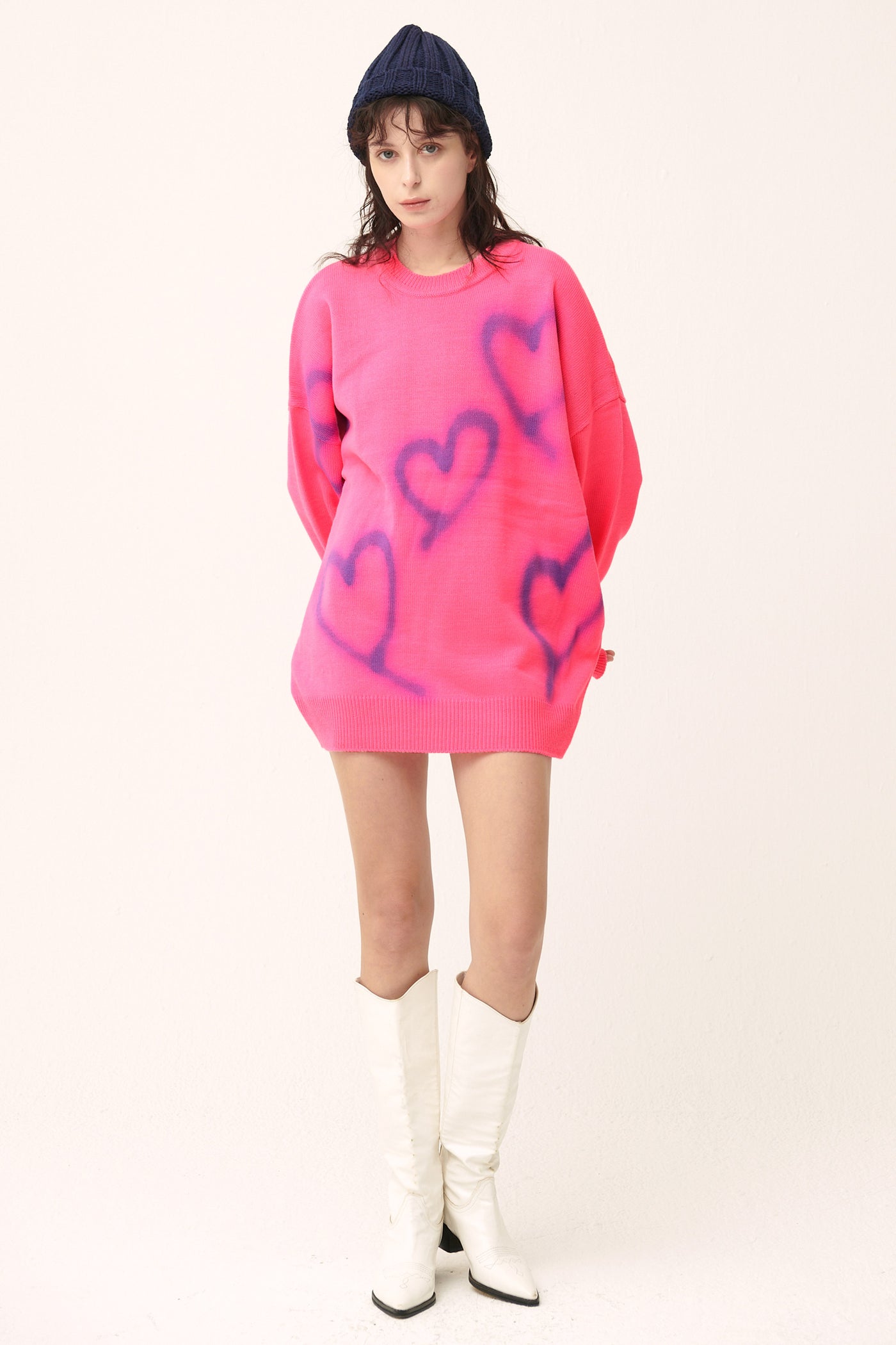 storets.com [NEW] Raya Heart Printed SweaterDress