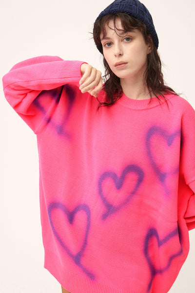 storets.com [NEW] Raya Heart Printed SweaterDress