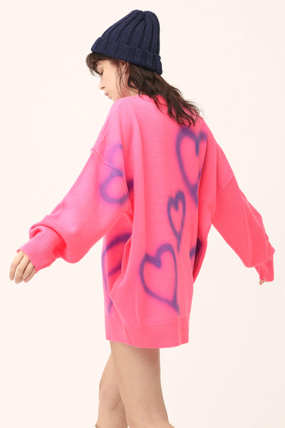 storets.com [NEW] Raya Heart Printed SweaterDress