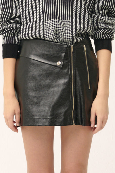 storets.com [NEW]Rae Asymmetric Pleather Skirt