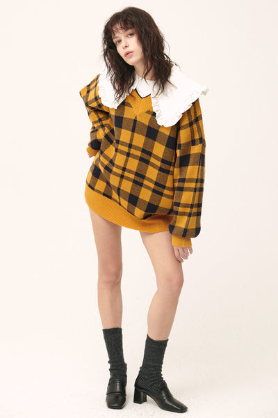 storets.com [NEW]Alexis Oversized Sweater in Plaid