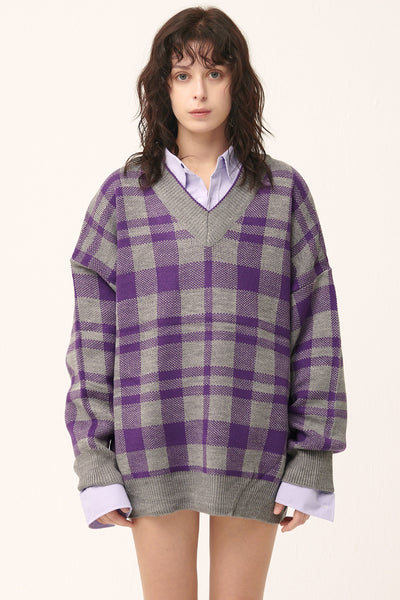 storets.com [NEW]Alexis Oversized Sweater in Plaid