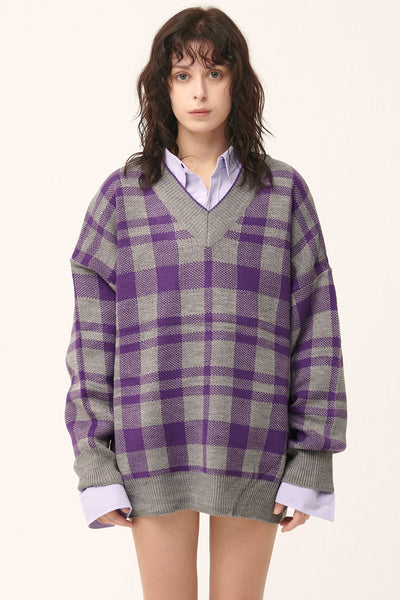 storets.com [NEW]Alexis Oversized Sweater in Plaid