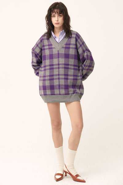 storets.com [NEW]Alexis Oversized Sweater in Plaid