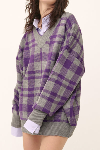 storets.com [NEW]Alexis Oversized Sweater in Plaid