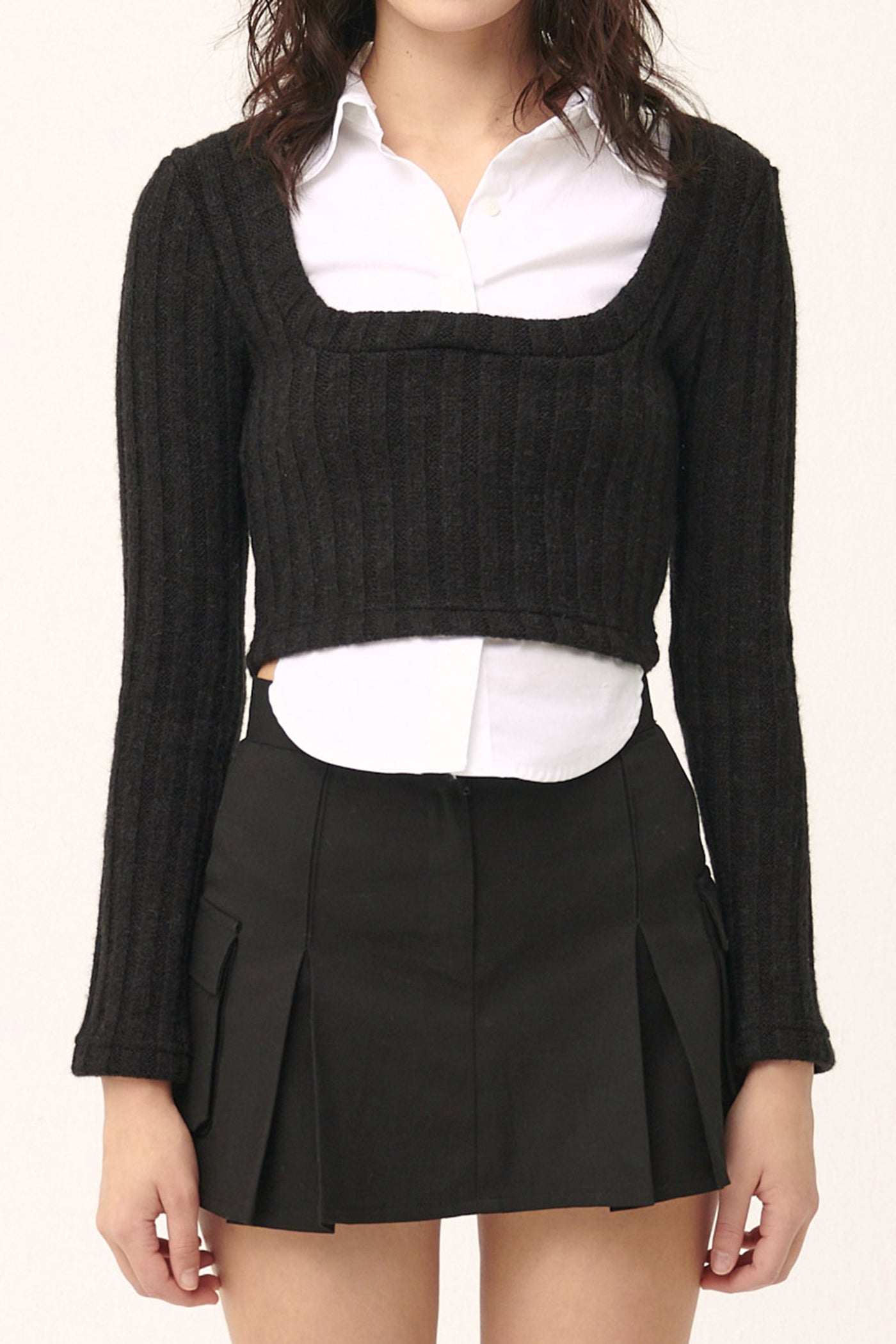 storets.com [NEW]Amelia Shirt Inset Crop Top