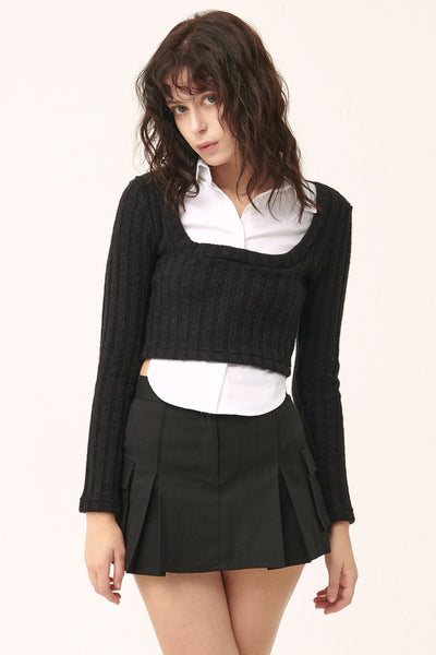 storets.com [NEW]Amelia Shirt Inset Crop Top