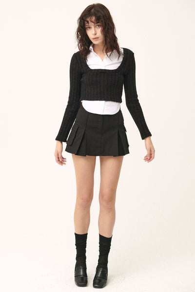 storets.com [NEW]Amelia Shirt Inset Crop Top