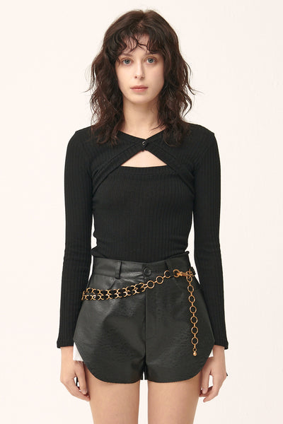 storets.com [NEW]Della Cut Out Ribbed Top