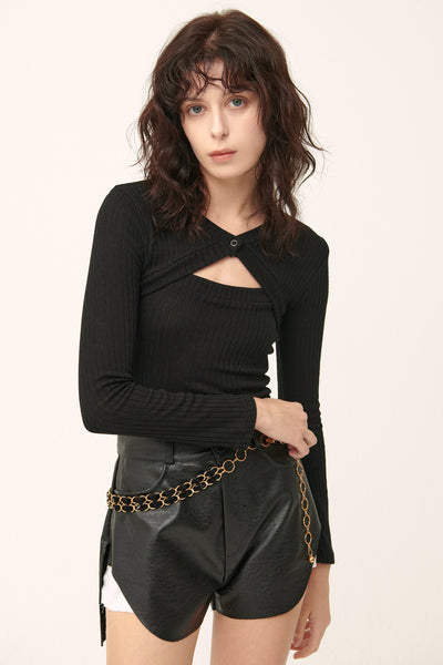 storets.com [NEW]Della Cut Out Ribbed Top