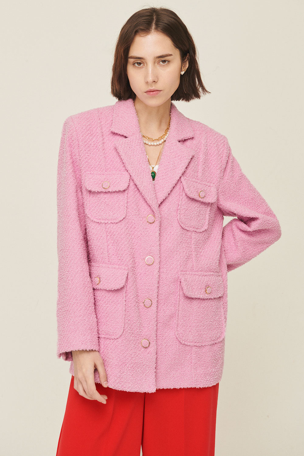 storets.com Anna Pocket Tweed Coat