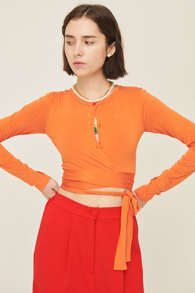 storets.com Mely Buttoned Wrap Top