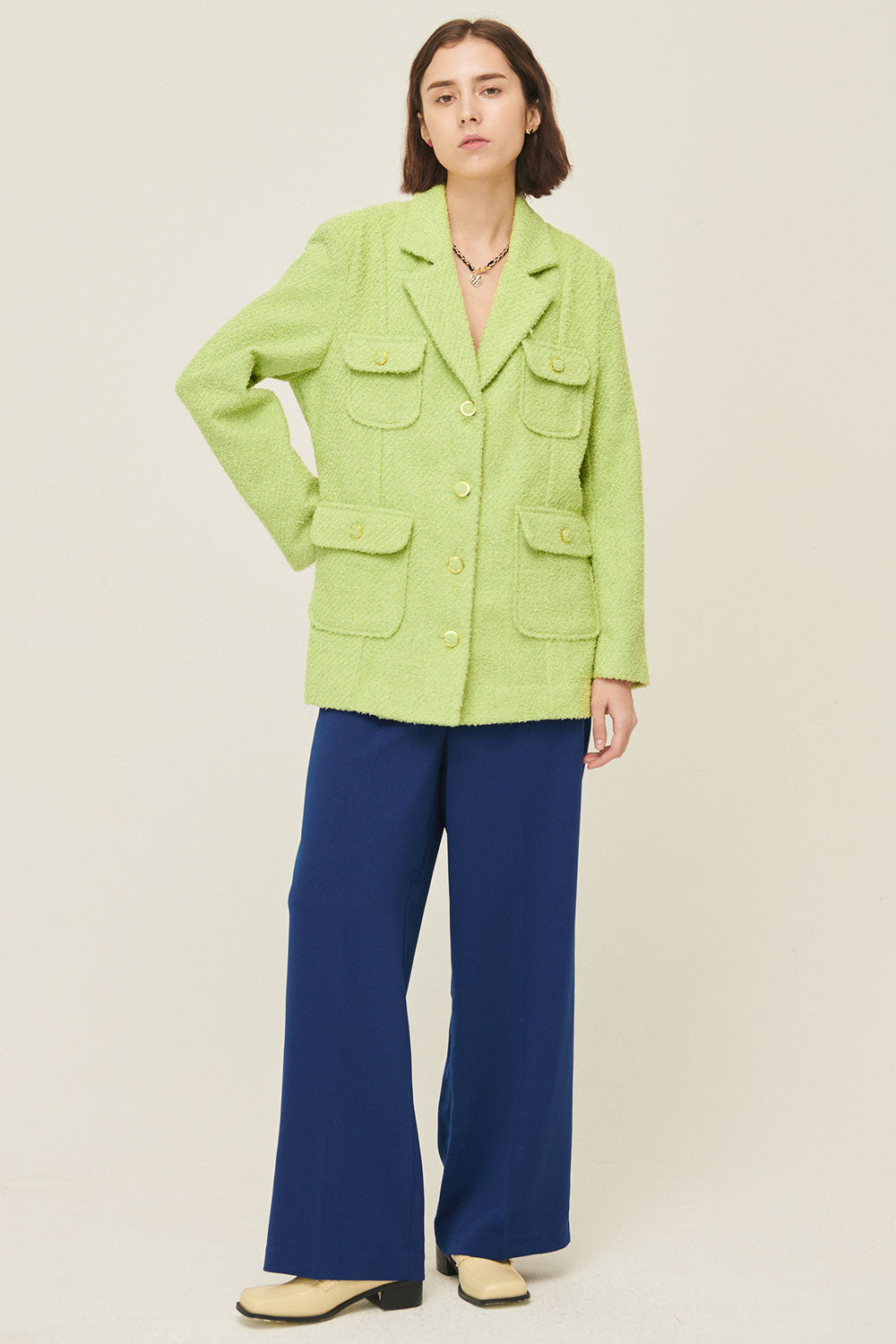 storets.com Anna Pocket Tweed Coat