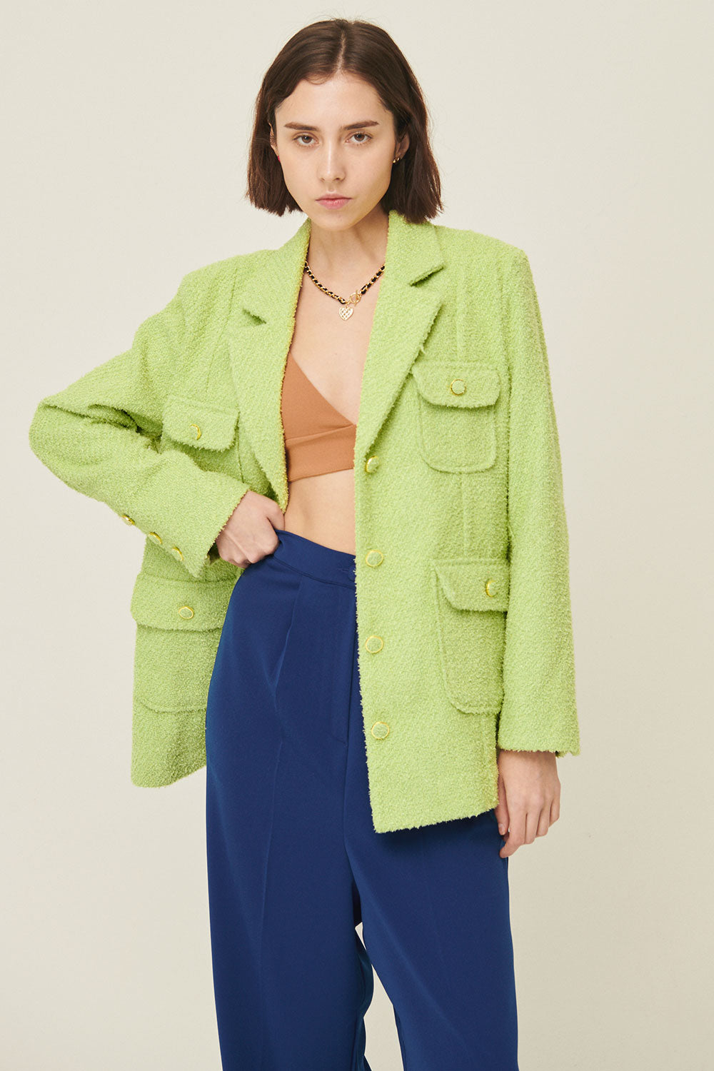 storets.com Anna Pocket Tweed Coat