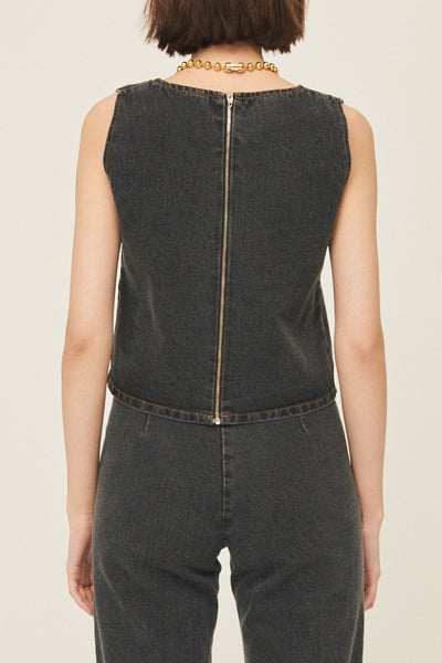 storets.com Harper Sleeveless Denim Top