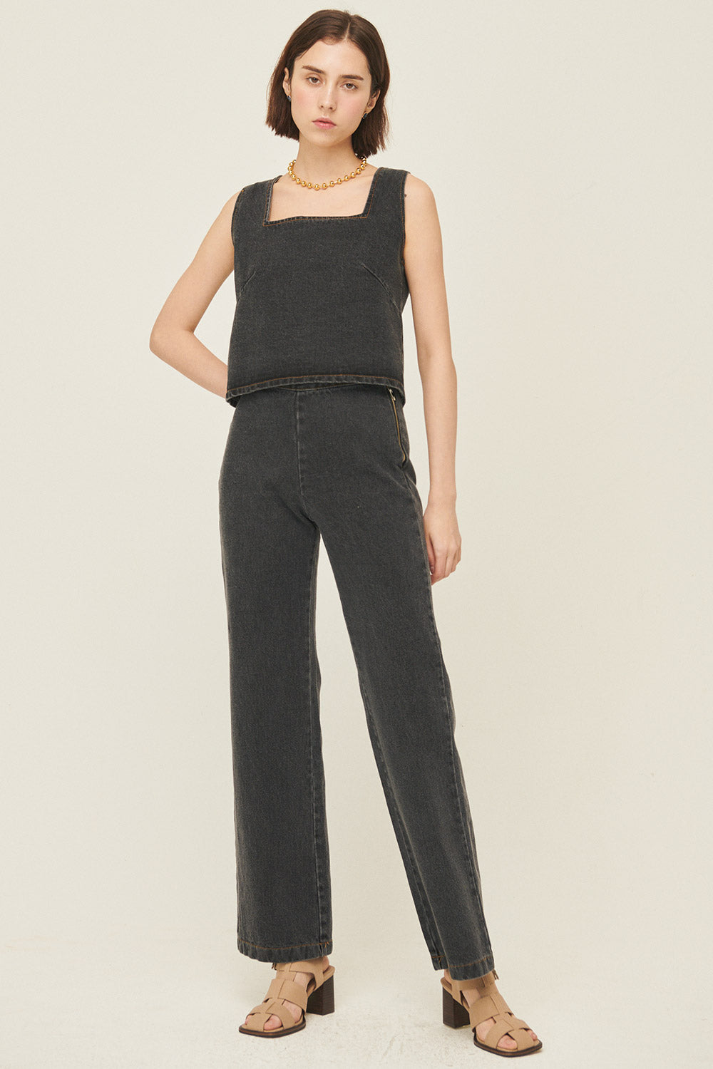 storets.com Harper Sleeveless Denim Top