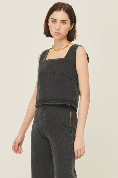 storets.com Harper Sleeveless Denim Top