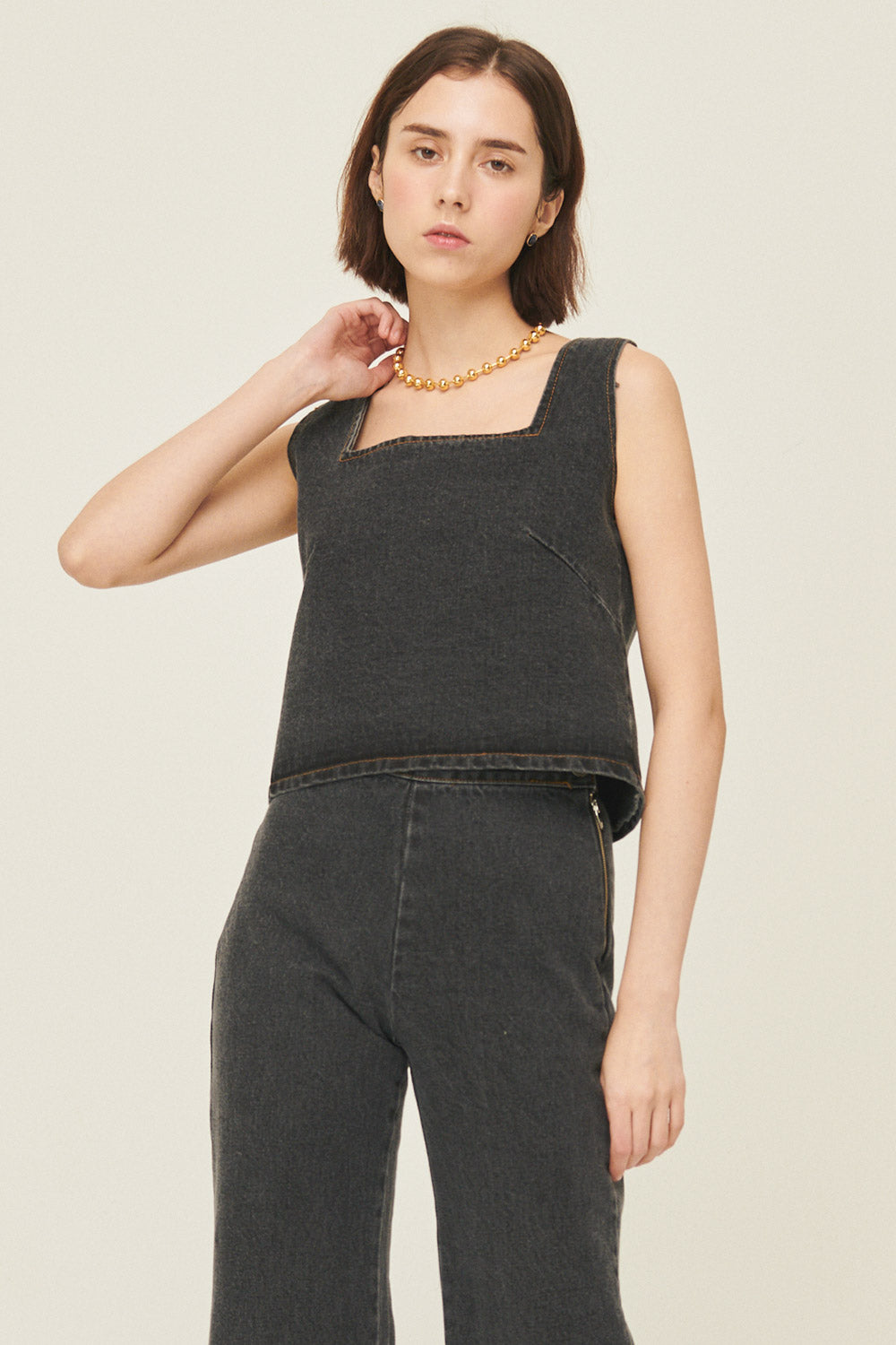 storets.com Harper Sleeveless Denim Top