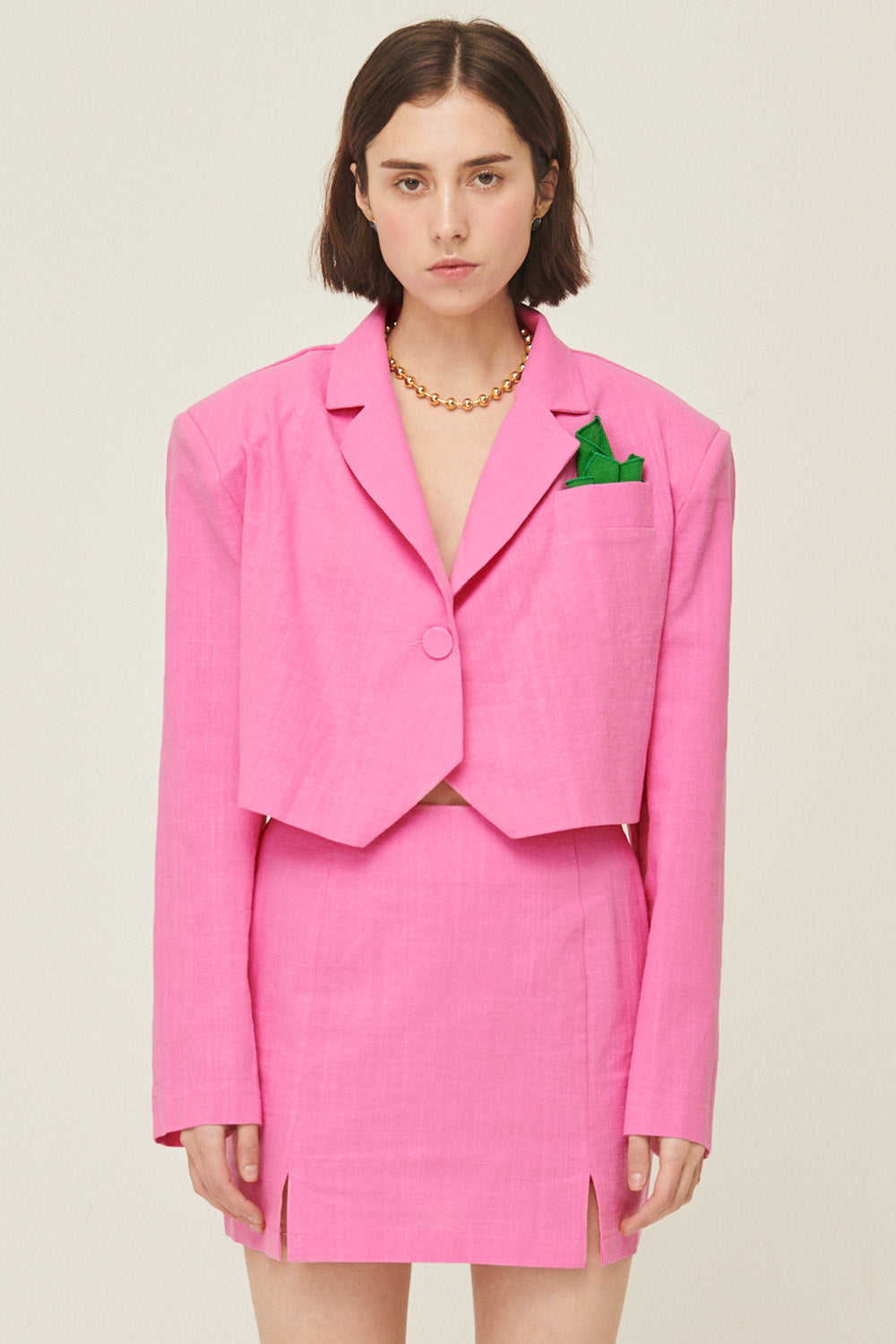 storets.com Sabrina Cropped Handkerchief Blazer