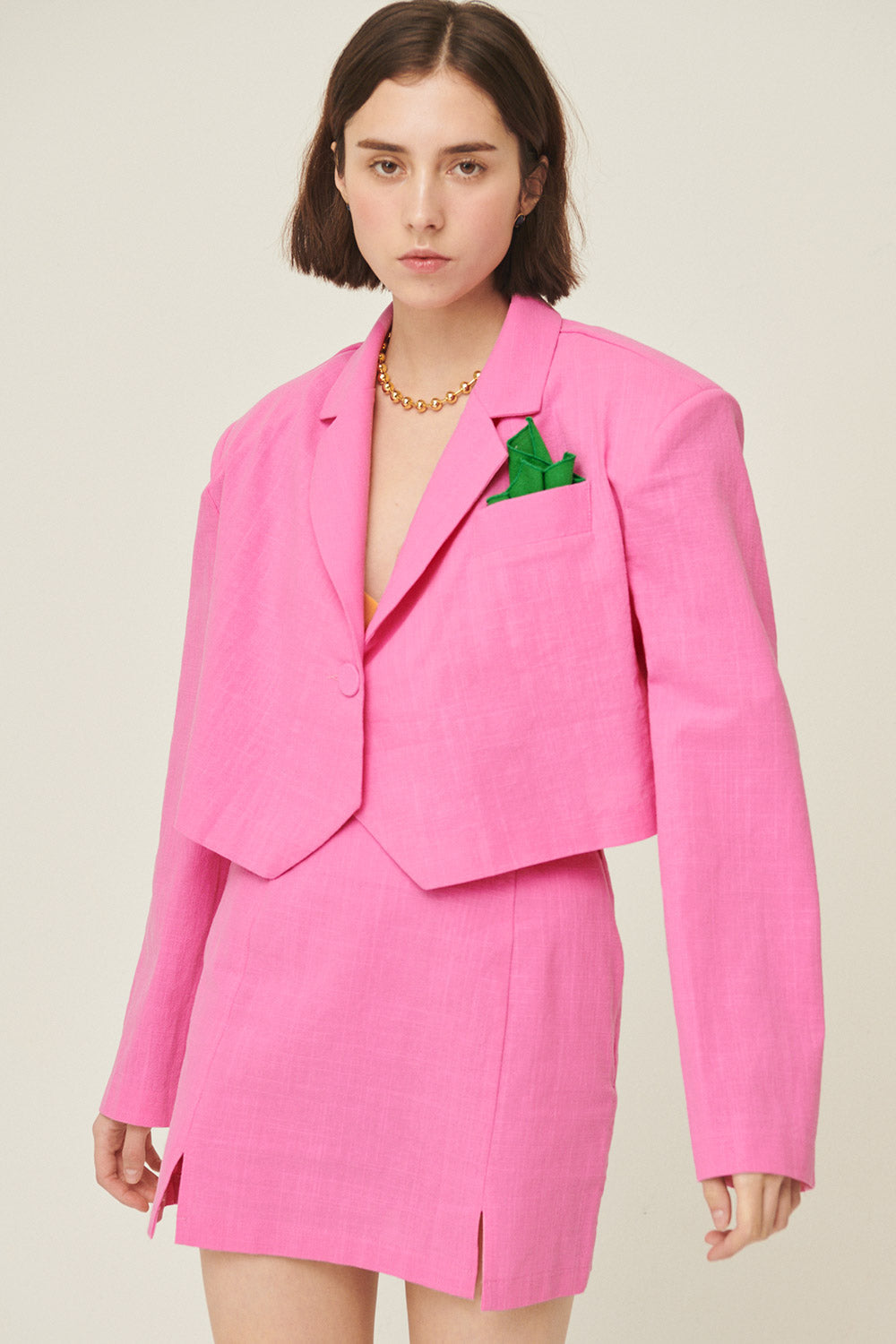 storets.com Sabrina Cropped Handkerchief Blazer