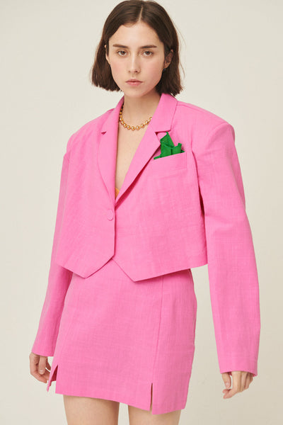 storets.com Sabrina Cropped Handkerchief Blazer