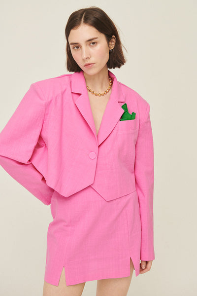storets.com Sabrina Cropped Handkerchief Blazer