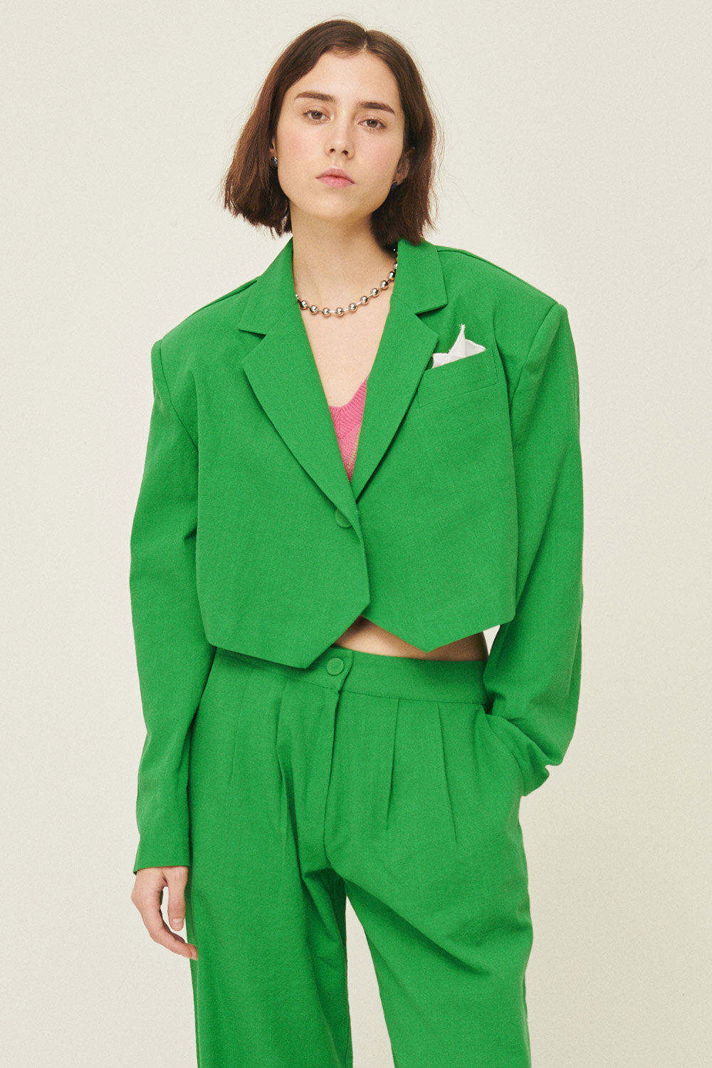 storets.com Sabrina Cropped Handkerchief Blazer