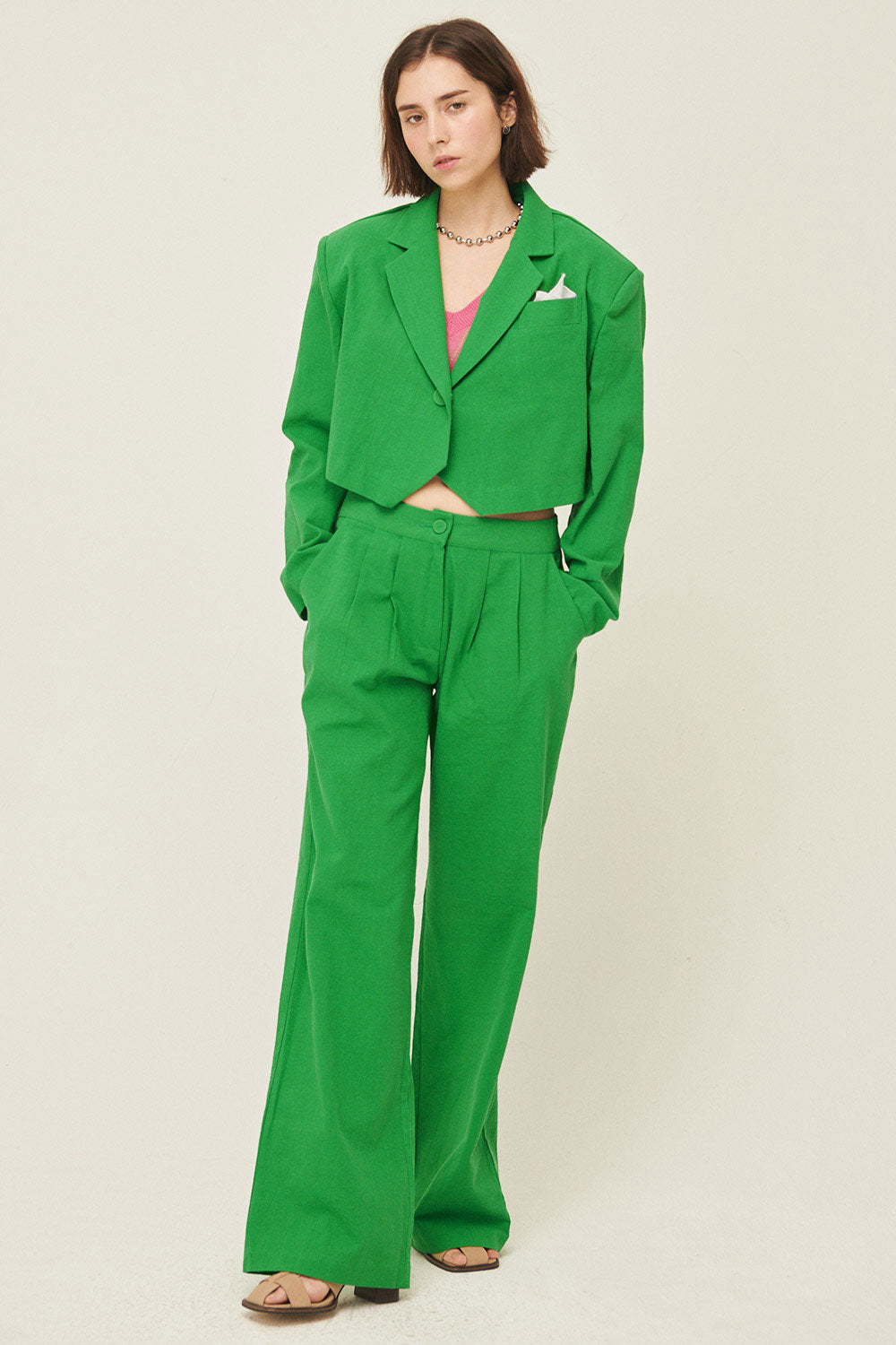 storets.com Sabrina Cropped Handkerchief Blazer