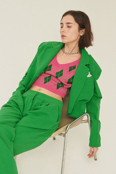 storets.com Sabrina Cropped Handkerchief Blazer