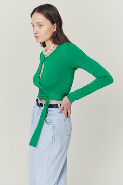 storets.com Mely Buttoned Wrap Top