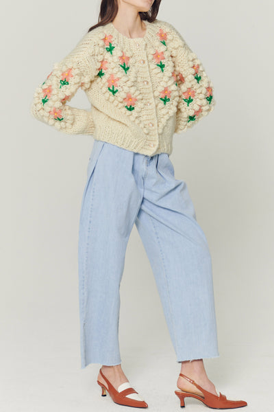 storets.com Lily Floral Embroidered Knit Cardigan