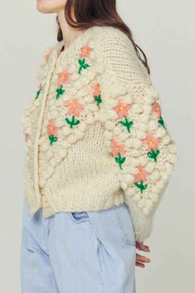 storets.com Lily Floral Embroidered Knit Cardigan