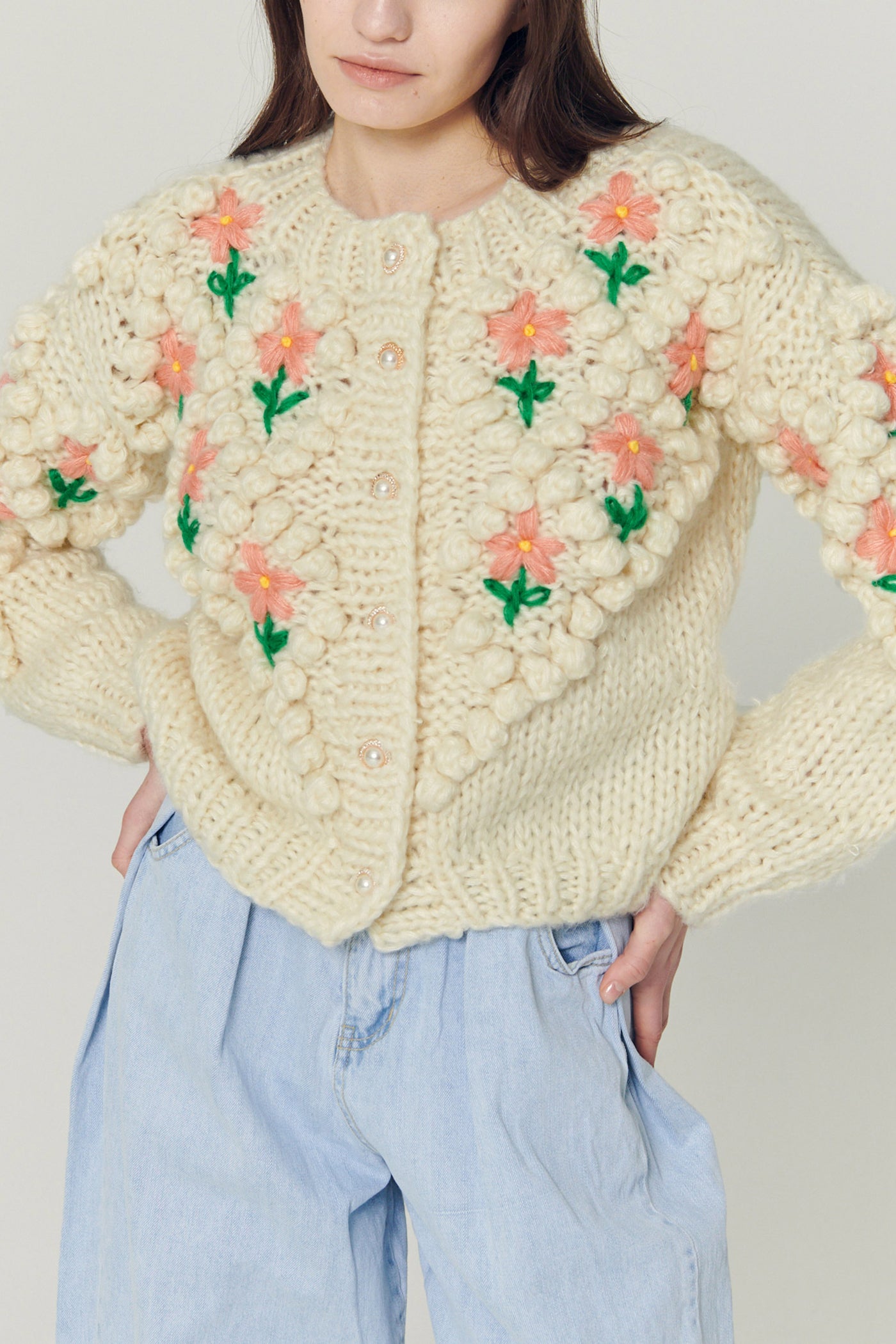 storets.com Lily Floral Embroidered Knit Cardigan