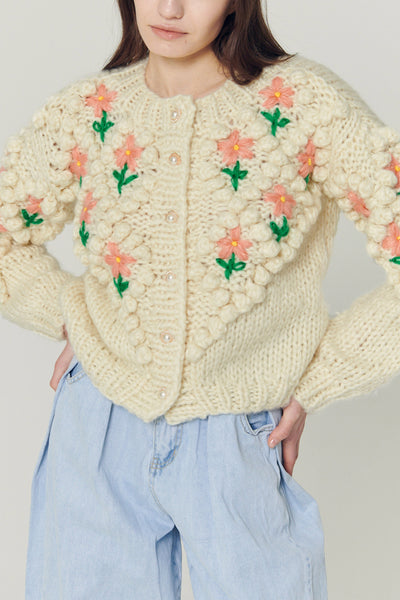 storets.com Lily Floral Embroidered Knit Cardigan