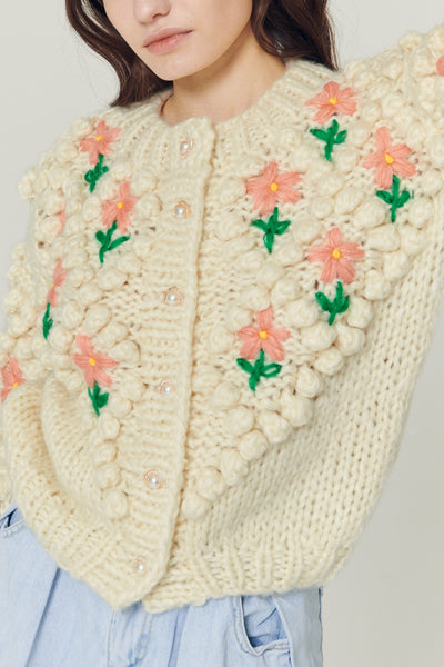 storets.com Lily Floral Embroidered Knit Cardigan
