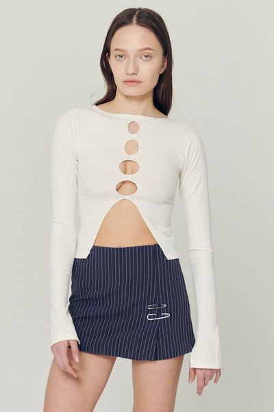 storets.com Remi Front Holes Ribbed Top