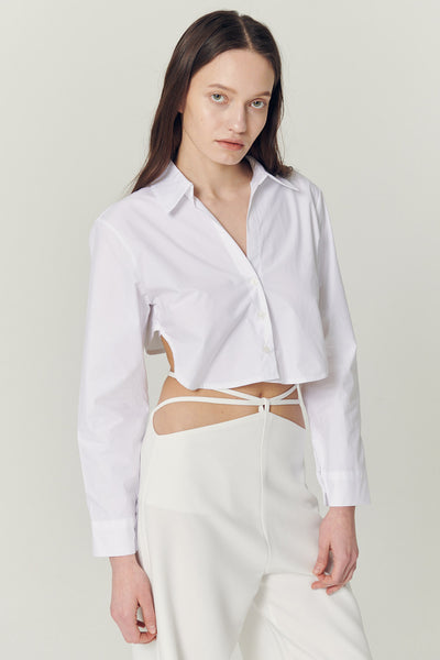 storets.com Mila Back String Crop Shirt