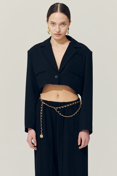 storets.com Re:born Daisy One Button Crop Blazer