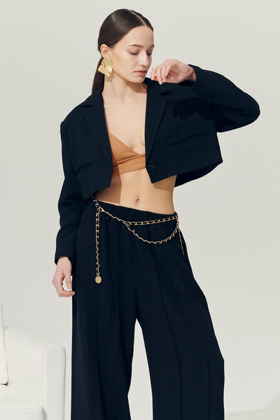 storets.com Re:born Daisy One Button Crop Blazer