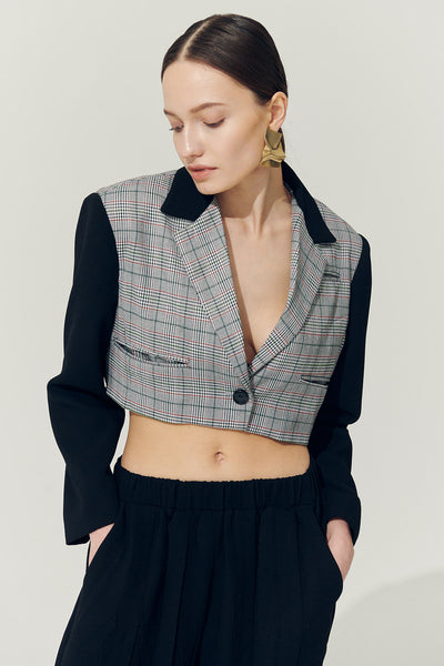 storets.com Re:born Daisy One Button Crop Blazer