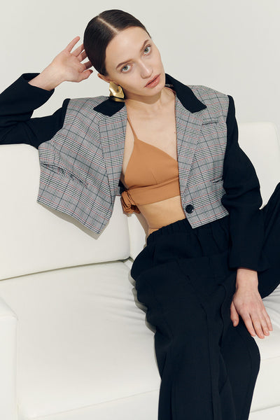 storets.com Re:born Daisy One Button Crop Blazer