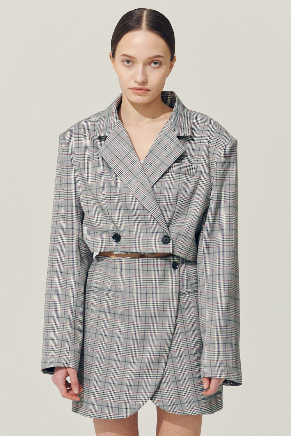 storets.com Re:born Eva Two Button Blazer in Plaid