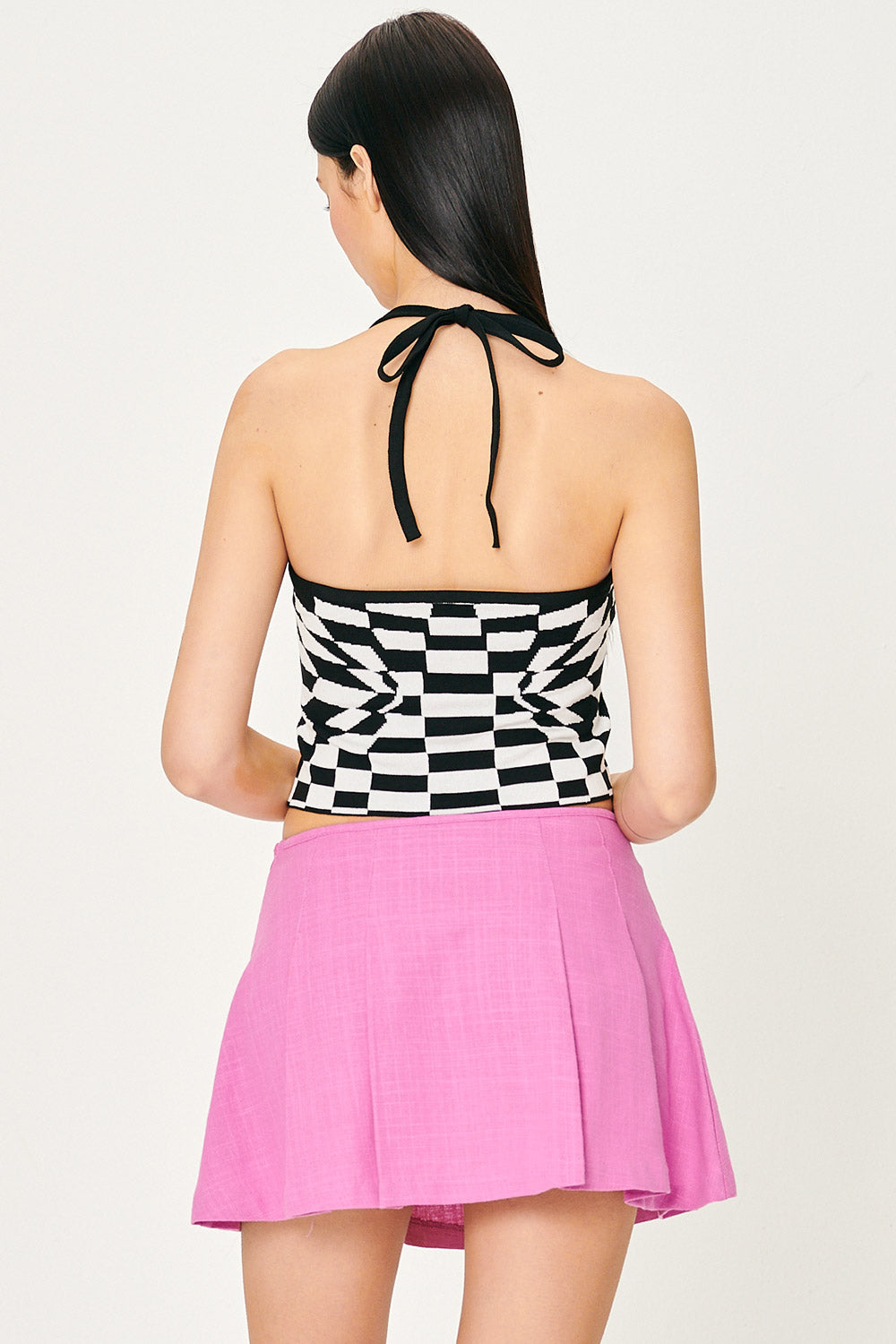 storets.com Skyler Checkerboard Halter Top