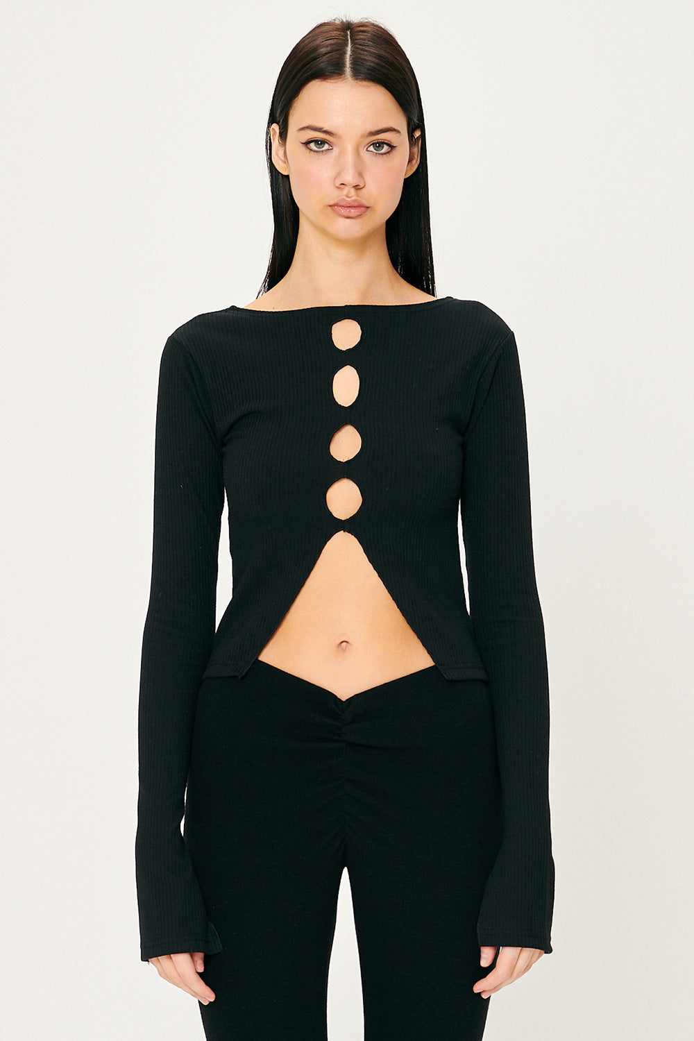 storets.com Remi Front Holes Ribbed Top