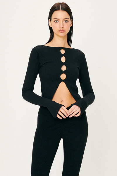 storets.com Remi Front Holes Ribbed Top