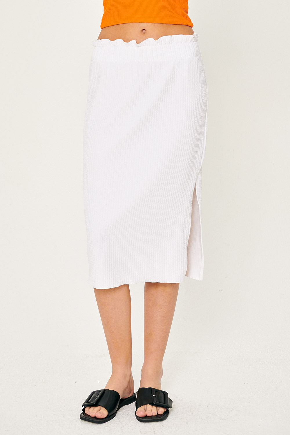 storets.com Gabriela Lettuce Hem Midi Skirt