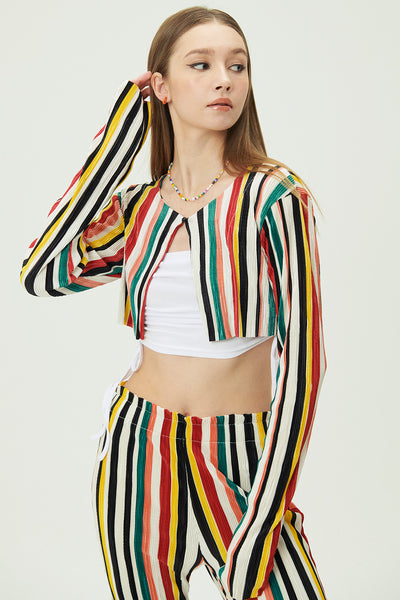 storets.com Nadua Striped Plisse Cardigan