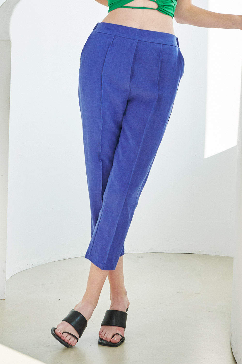 storets.com Elinor Linen Straight-Leg Pants