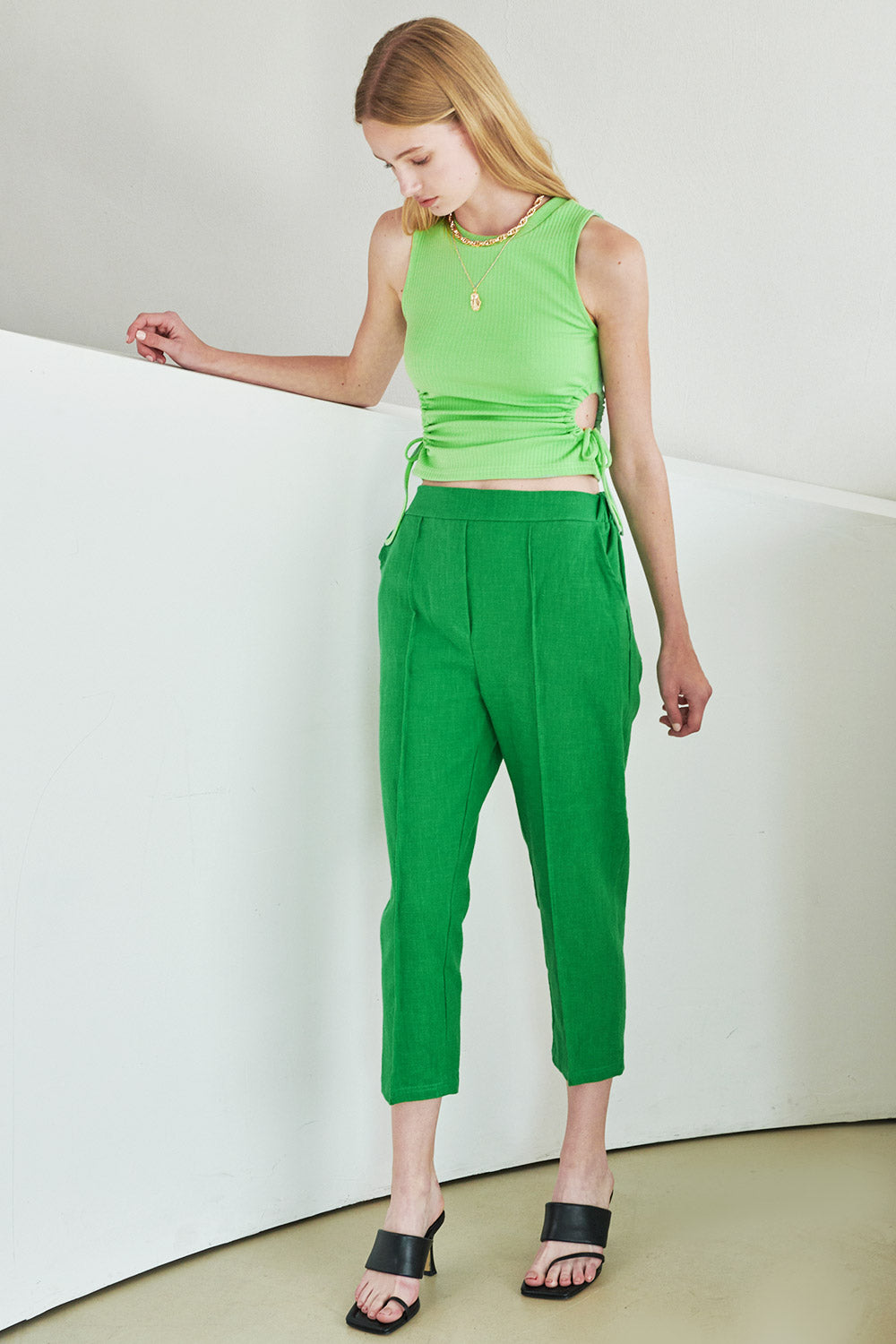 storets.com Elinor Linen Straight-Leg Pants